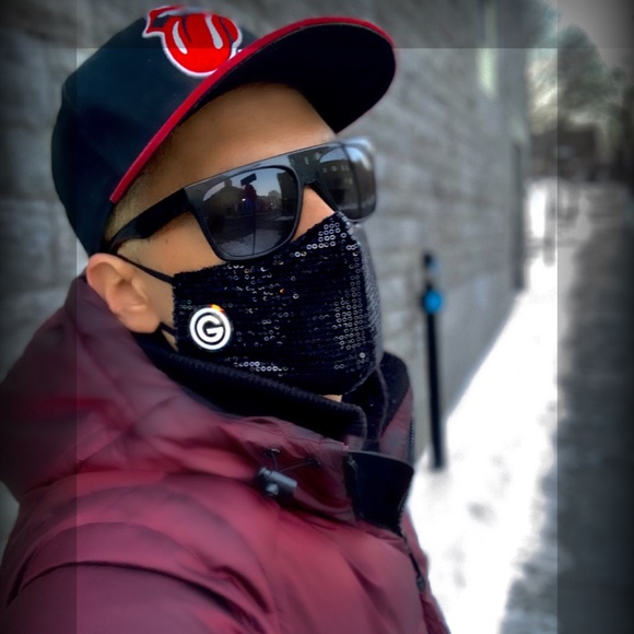 BLACK CHROME  "PANTHER" MASK. - Picture 2 of 4